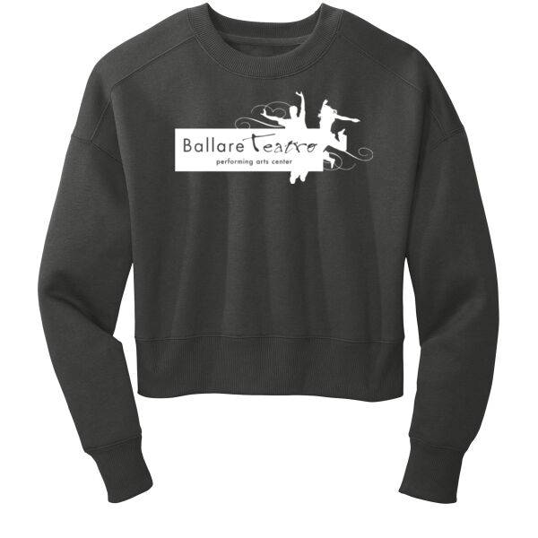 Women's fleece cropped crew sweatshirt - Printed Logo Thumbnail